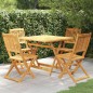 Set da Pranzo da Giardino 5 pz Pieghevole in Massello di Acacia Set da Pranzo da Giardino 5 pz Pieghevole in Massello di Acacia