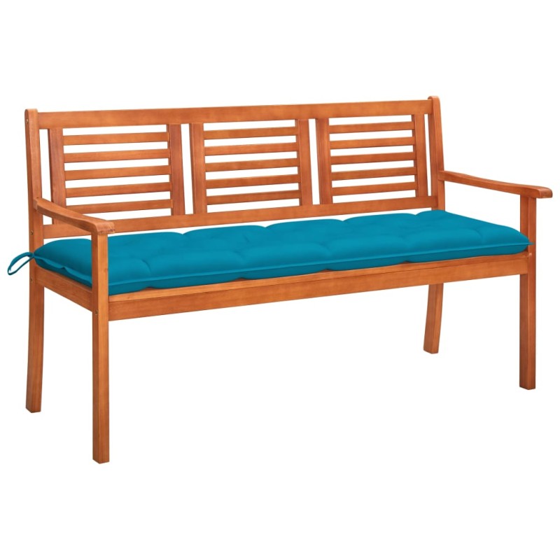 Panchina da Giardino e Cuscino 3 Posti 150cm Eucalipto Massello Panchina da Giardino e Cuscino 3 Posti 150cm Eucalipto Massello