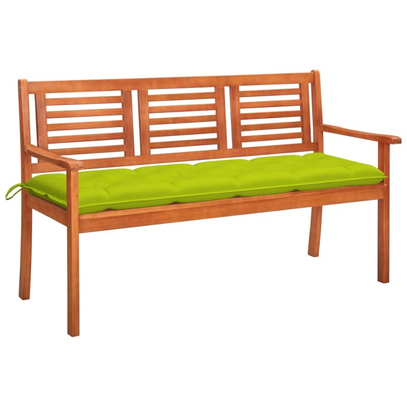 Panchina da Giardino e Cuscino 3 Posti 150cm Eucalipto Massello Panchina da Giardino e Cuscino 3 Posti 150cm Eucalipto Massello