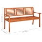 Panchina da Giardino e Cuscino 3 Posti 150cm Eucalipto Massello Panchina da Giardino e Cuscino 3 Posti 150cm Eucalipto Massello