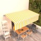 vidaXL Tenda Retrattile Automatica con Parasole 6x3m Gialla Bianca vidaXL Tenda Retrattile Automatica con Parasole 6x3m Gialla Bianca