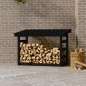 Portalegna Nero 108x64,5x78 cm in Legno Massello di Pino Portalegna Nero 108x64,5x78 cm in Legno Massello di Pino