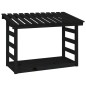 Portalegna Nero 108x64,5x78 cm in Legno Massello di Pino Portalegna Nero 108x64,5x78 cm in Legno Massello di Pino