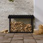 Portalegna Nero 108x64,5x78 cm in Legno Massello di Pino Portalegna Nero 108x64,5x78 cm in Legno Massello di Pino