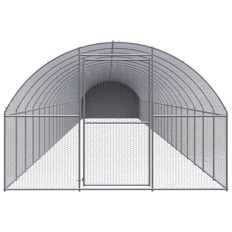 Pollaio per Esterni 3x24x2 m in Acciaio Zincato