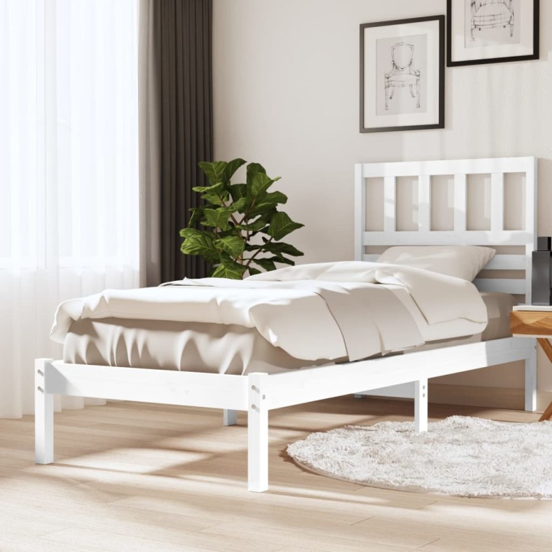 Giroletto Bianco 75x190 cm Small Single Legno Massello di Pino Giroletto Bianco 75x190 cm Small Single Legno Massello di Pino