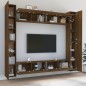 Set Mobili Porta TV 8pz Rovere Marrone in Legno Multistrato Set Mobili Porta TV 8pz Rovere Marrone in Legno Multistrato