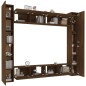 Set Mobili Porta TV 8pz Rovere Marrone in Legno Multistrato Set Mobili Porta TV 8pz Rovere Marrone in Legno Multistrato