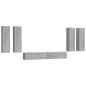 Set di Mobili Porta TV 6 pz Grigio Sonoma in Legno Multistrato Set di Mobili Porta TV 6 pz Grigio Sonoma in Legno Multistrato