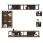 Set Mobili Porta TV 8pz Rovere Marrone in Legno Multistrato Set Mobili Porta TV 8pz Rovere Marrone in Legno Multistrato