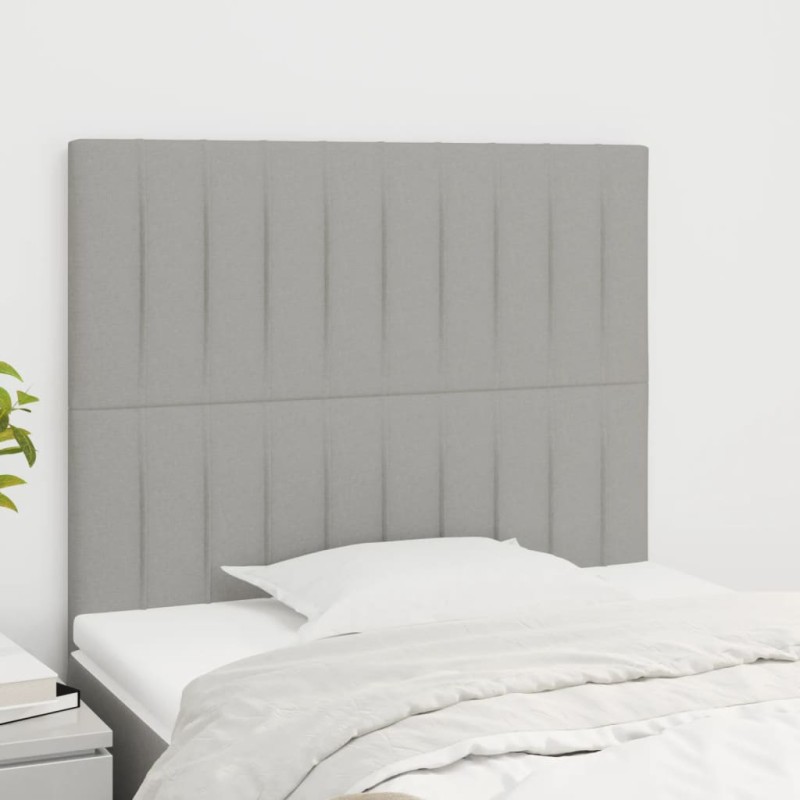 Testiera 2 pz Grigio Chiaro 80x5x78/88 cm in Tessuto Testiera 2 pz Grigio Chiaro 80x5x78/88 cm in Tessuto
