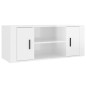 Mobile Porta TV Bianco Lucido 100x35x40 cm in Legno Multistrato Mobile Porta TV Bianco Lucido 100x35x40 cm in Legno Multistrato