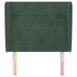 Testiera ad Orecchio Verde Scuro 83x23x118/128 cm in Velluto Testiera ad Orecchio Verde Scuro 83x23x118/128 cm in Velluto