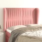 Testiera ad Orecchio Rosa 147x23x118/128 cm in Velluto