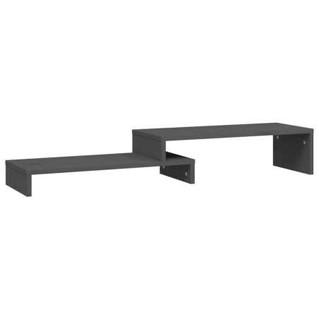 Supporto Monitor Grigio (52-101)x22x14 cm Legno Massello Pino