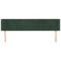 Testiera ad Orecchio Verde Scuro 183x16x78/88 cm in Velluto Testiera ad Orecchio Verde Scuro 183x16x78/88 cm in Velluto