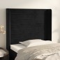 Testiera ad Orecchio Nera 83x16x118/128 cm in Velluto Testiera ad Orecchio Nera 83x16x118/128 cm in Velluto