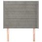 Testiera ad Orecchio Grigio Chiaro 83x16x118/128 cm in Velluto Testiera ad Orecchio Grigio Chiaro 83x16x118/128 cm in Velluto