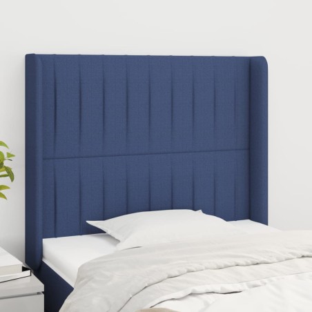 Testiera ad Orecchio Blu 103x16x118/128 cm in Tessuto