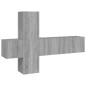 Set Mobili Porta TV 3 pz Grigio Sonoma in Legno Multistrato Set Mobili Porta TV 3 pz Grigio Sonoma in Legno Multistrato