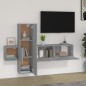 Set Mobili Porta TV 3 pz Grigio Sonoma in Legno Multistrato Set Mobili Porta TV 3 pz Grigio Sonoma in Legno Multistrato