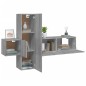 Set Mobili Porta TV 3 pz Grigio Sonoma in Legno Multistrato Set Mobili Porta TV 3 pz Grigio Sonoma in Legno Multistrato