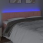 Testiera a LED Rosa 160x5x78/88 cm in Velluto Testiera a LED Rosa 160x5x78/88 cm in Velluto