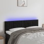Testiera a LED Nera 144x5x78/88 cm in Velluto Testiera a LED Nera 144x5x78/88 cm in Velluto
