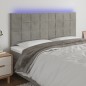 Testiera a LED Grigio Chiaro 160x5x118/128 cm in Velluto Testiera a LED Grigio Chiaro 160x5x118/128 cm in Velluto