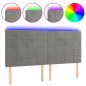 Testiera a LED Grigio Chiaro 160x5x118/128 cm in Velluto Testiera a LED Grigio Chiaro 160x5x118/128 cm in Velluto