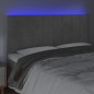 Testiera a LED Grigio Chiaro 160x5x118/128 cm in Velluto Testiera a LED Grigio Chiaro 160x5x118/128 cm in Velluto