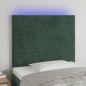 Testiera a LED verde Scuro 80x5x118/128 cm in Velluto Testiera a LED verde Scuro 80x5x118/128 cm in Velluto