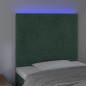 Testiera a LED verde Scuro 80x5x118/128 cm in Velluto Testiera a LED verde Scuro 80x5x118/128 cm in Velluto