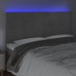 Testiera a LED Grigio Chiaro 160x5x118/128 cm in Velluto Testiera a LED Grigio Chiaro 160x5x118/128 cm in Velluto
