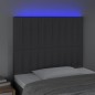 Testiera a LED GrigioScuro 100x5x118/128cm inTessuto Testiera a LED GrigioScuro 100x5x118/128cm inTessuto