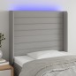 Testiera a LED Grigio Chiaro 83x16x118/128 cm in Tessuto Testiera a LED Grigio Chiaro 83x16x118/128 cm in Tessuto
