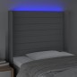 Testiera a LED Grigio Chiaro 83x16x118/128 cm in Tessuto Testiera a LED Grigio Chiaro 83x16x118/128 cm in Tessuto