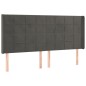 Testiera a LED Grigio Scuro 163x16x118/128cm in Velluto Testiera a LED Grigio Scuro 163x16x118/128cm in Velluto
