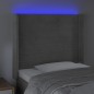 Testiera a LED Grigio Chiaro 83x16x118/128 cm in Velluto Testiera a LED Grigio Chiaro 83x16x118/128 cm in Velluto