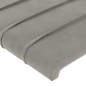 Testiera a LED Grigio Chiaro 83x16x118/128 cm in Velluto Testiera a LED Grigio Chiaro 83x16x118/128 cm in Velluto