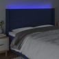 Testiera a LED Blu 163x16x118/128 cm in Tessuto Testiera a LED Blu 163x16x118/128 cm in Tessuto
