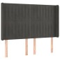 Testiera a LED Grigio Scuro 147x16x118/128cm in Velluto Testiera a LED Grigio Scuro 147x16x118/128cm in Velluto