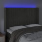 Testiera a LED Grigio Scuro 147x16x118/128cm in Velluto Testiera a LED Grigio Scuro 147x16x118/128cm in Velluto