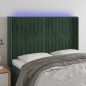 Testiera a LED Verde Scuro 147x16x118/128 cm in Velluto Testiera a LED Verde Scuro 147x16x118/128 cm in Velluto