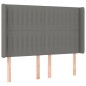 Testiera a LED GrigioScuro 147x16x118/128cm inTessuto