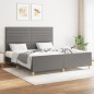 Giroletto con Testiera Grigio Scuro 160x200 cm in Tessuto Giroletto con Testiera Grigio Scuro 160x200 cm in Tessuto