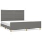 Giroletto con Testiera Grigio Scuro 160x200 cm in Tessuto Giroletto con Testiera Grigio Scuro 160x200 cm in Tessuto