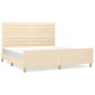 Giroletto con Testiera Crema 160x200 cm in Tessuto Giroletto con Testiera Crema 160x200 cm in Tessuto