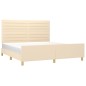 Giroletto con Testiera Crema 160x200 cm in Tessuto Giroletto con Testiera Crema 160x200 cm in Tessuto