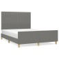 Giroletto con Testiera Grigio Scuro 140x200 cm in Tessuto Giroletto con Testiera Grigio Scuro 140x200 cm in Tessuto